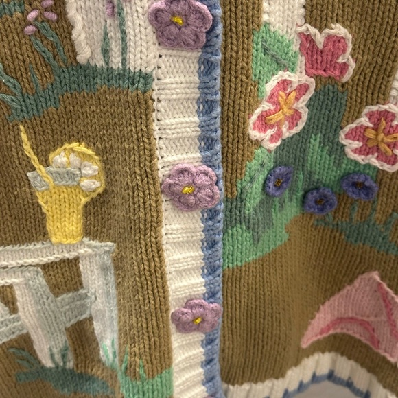 Vintage Artistic Multicolor Women's Cardigan. What a Masterpiece - Picture 16 of 16